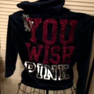 VICTORIA’S SECRET PINK Velvet Sweatsuit Top szMed